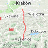Mapa Myslenice - Krakow